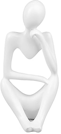 Fdit Harz Denker Statue Abstrakt Desktop Display Denker Figur für Home Office (Weiße Linke)