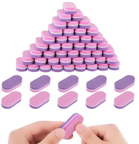 WY LIGHTING LEVEL Mini Nagelfeilen, 50 Stück Buffer für Nägel Buffer Schleifblöcke Doppelseitige Nagelpolierer Maniküre Werkzeuge für Acrylnägel Gelnägel Friseursalon 100/180