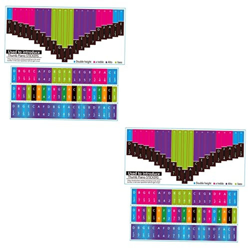 SHOWERORO 4stücke Kalimba Note Aufkleber Für Tasten Musiknoten Dekals Für Daumenklavier Fördert Für Lerner