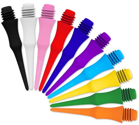 CyeeLife Dartspitzen Kunststoff,500 Stück,2BA Gewinde,Besonders stabil & langlebig,Dartpfeil Spitzen Insgesamt gibt es zehn Farben (500pcs)