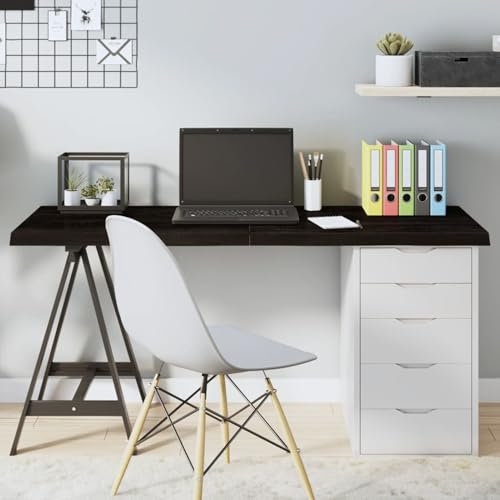 ShGaxin Tischplatte Dunkelgrau 140x40x4 cm Massivholz Eiche Behandelt, Arbeitsplatte, Holzplatte, Schreibtischplatte, Waschtischplatte, Küchenarbeitsplatte
