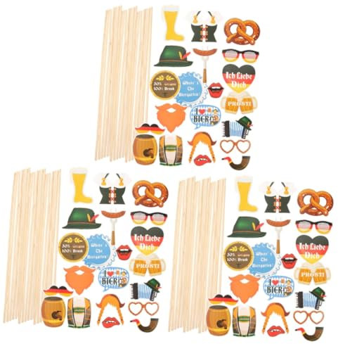 TOPBATHY 3 Ensembles Accessoires Photo de décoration de fête Oktoberfest Papier Photo Signe drôle récompense personnalisée Panneaux chope à bière chope bière Signe décor Accessoires Photo
