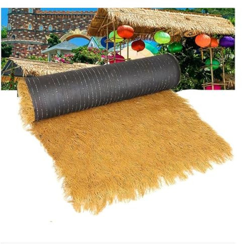 EPYBJYWQ Synthetic Thatch Grass Roof,Artificial Thatch Roofing Thatch Roll Tiki Bar Grass Decorations for Garden Party Fence, DIY Crafts(B,1 * 10m)