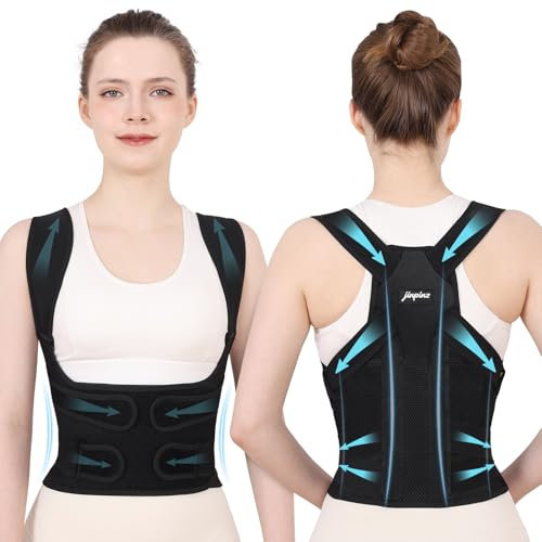 Back Support Posture Brace Corrector: Adjustable Elastic Posture Corrector Men Women - Breathable Support Belt for Shoulder Neck Lumbar - Upper Lower Back Straightener For Scoliosis Hunchback (M)