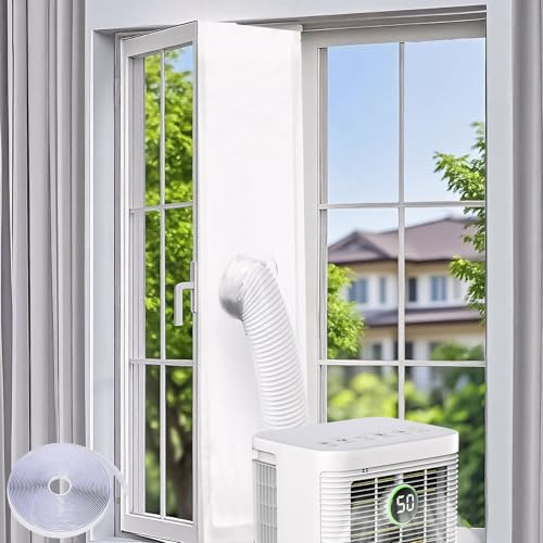 300/400/500cm Fensterabdichtung für Mobile Klimageräte, Klimagerät Fensterabdichtung ohne Bohren Oxford Türabdichtung Fensterabdichtung Klimaanlage Ablufttrockner Dachfenster Abdichtung (400CM)
