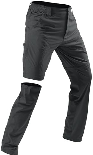 Peysuck Men’s Hiking Walking Trousers, Convertible Cargo Work Trousers Lightweight Safari Zip Off Quick Dry Outdoor Travel Fishing Pants