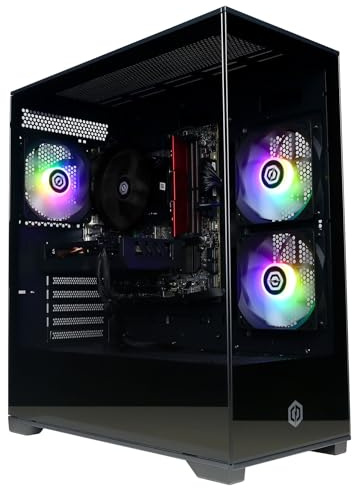 CyberPowerPC Wyvern Gaming PC - AMD Ryzen 7 8700F, Nvidia RTX 5060 Ti 8GB, 16GB RAM, 1TB NVMe SSD, 650W 80+ PSU, Wi-Fi, Windows 11, Prism Panoramic RGB Black