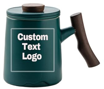 YUANOU Tazza con Logo Personalizzato e Testo Inciso, con Coperchio per Separare tè e Acqua, Perfetta per Uomini e Donne Color4,380ml