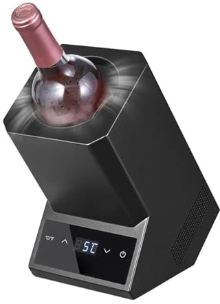 Enfriador de vino eléctrico, enfriador portátil de acero inoxidable, recargable durante 24 horas, ideal para fiestas y regalos