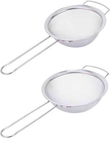 MOTHNUR 2 piezas Colador de Harina de Acero Inoxidable Resistente y Ligero Práctico para Cocina Fácil de Limpiar y Antióxido y Seguro para Uso Diario