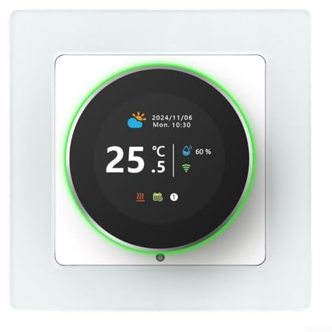 Gdfnmogo Termostato de calefacción de suelo para sistemas eléctricos, calentadores de agua y calderas, interruptor WiFi programable de 16 A/3 A con aplicación y control de voz, (caldera montada en la