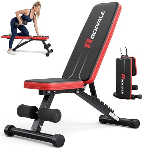 Rockvale Adjustable Weight Bench Foldable, 300KG Bench Press, Adjustable Foldable Flat/Incline/Decline Bench Press for Home Gym