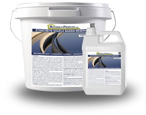 MATPRO - Étanchéité Souple Bassin Réservoir - Mortier Flexible d'Imperméabilisation, d'Étanchéité & de Cuvelage - pour Béton, Pierre, Carrelage - Blanc - 7Kg
