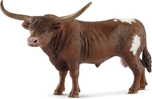 Schleich Farm World | Texas Longhorn Bulle 13866 | 8 x 14 x 9 cm | Spielfigur ab 3 Jahren | schleich Bauernhof Spielfigur | detailgetreue Tierfigur | Geschenk für Jungen und Mädchen
