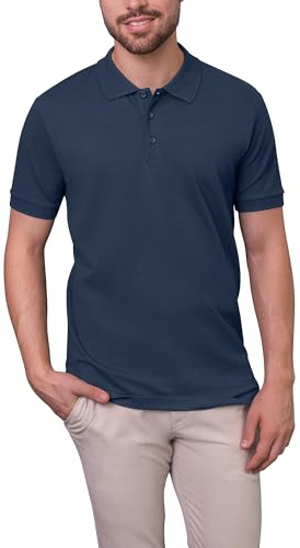HRM Herr Luxury Stretch Polo I Premium Polo Shirt herr av 95% bomull och 5% elastan I Basic Polotröja tvättbar upp till 40 °C I Högkvalitativa och hållbara herrkläder, Blå (marinblå 4), M