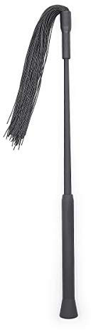 Yangver Flogger Fouet en silicone pour cheval Noir/rouge 63 cm