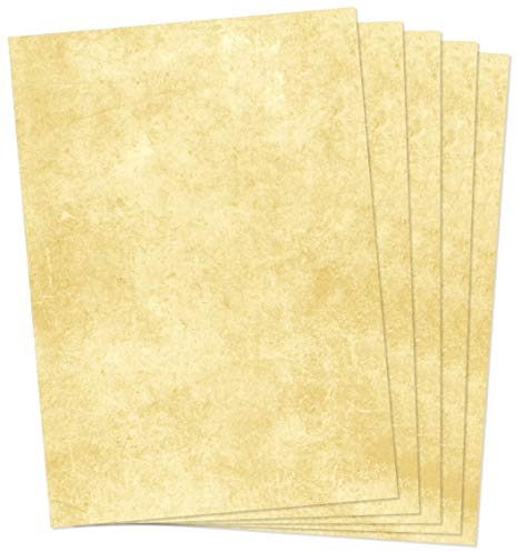 Clever Pool 25 Blatt Briefpapier, Urkundenpapier, Vintage, marmoriert, hochwertige 120g/qm Qualität, beidseitig, Mittelalter Papier, freundliche Farbe