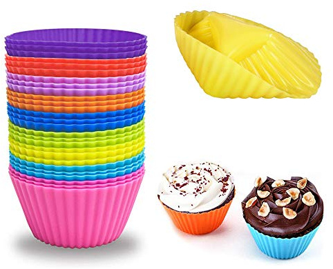 27 Stück Silikon Cupcake Backförmchen Wiederverwendbare Cupcake-Formen Muffinförmchen