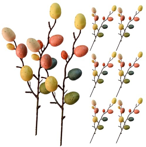Amosfun Bunte Ostereier Dekoration Zweige Ostern Ornamente Für Stilvolle Wohnräume Für Zuhause Und Geschäfte Kreative Frühlingsdeko Für Unvergessliche Feiertage