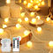 Guirnalda Luces, 10.5M 100LED Luces de Caden 8 Modos Luces de Cadena, Guirnalda Luminosas Exterior Interior Decorativa para Navidad, bodas, jardín (blanco cálido)
