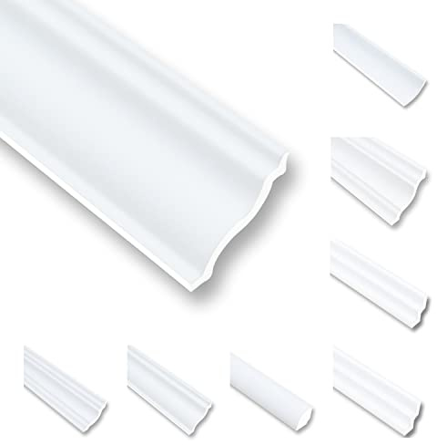 20 Meter Deckenleisten Styropor XPS Stuckleisten Abschlussleiste Decke Weiss 40X40 mm Zierprofile Styroporleisten Deckenleisten Zierleisten Sparpaket NM50