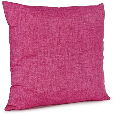 ANRO Federa per cuscino, per divano, decorativa, effetto lino, 40 x 40 cm, senza imbottitura, colore: fucsia