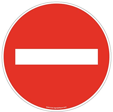 Panneau de signalisation Circulaire en PVC 1.5 mm - (Ø 270 mm, Sens Interdit)