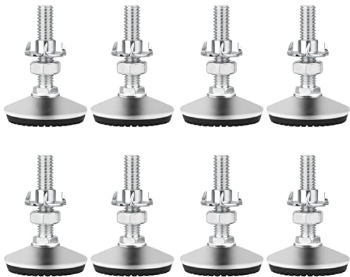 Drenky Stellfüße Höhenverstellbar, 8 Stück M8 x 50mm Möbelfüße Verstellbar Schraubfüße mit Einschlagmuttern und Geräuscharme rutschfeste Kunststoffbasis
