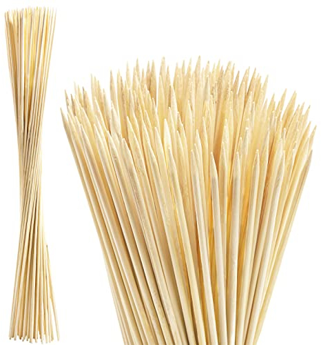 200 st bambu marshmallow rostningspinnar 76 cm 5 mm tjocka extra långa bambu träspett Smores pinnar varmkorvspett för camping, fester, växt (76 cm)