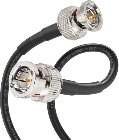 Superbat 4K 8K UHD-precision SDI-kabel 60 cm kort BNC-kontakt till BNC-kontakt Belden 4855R SDI-videokabel 75 ohm för 1080p/3G-SDI/6G-SDI-inspelare, oscilloskop, övervakningskamera, SDI-omvandlare