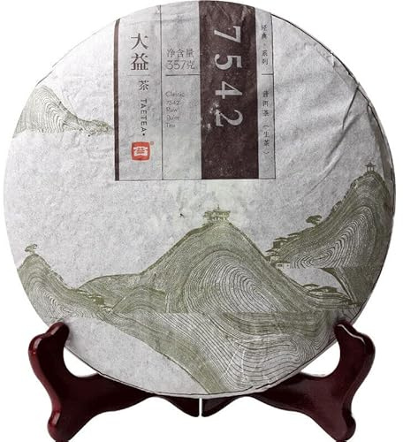 Gâteau de thé chinois Menghai Dayi 7542 Pu'er Yunnan Puerh Pu-erh 2014 Puer brut 357g