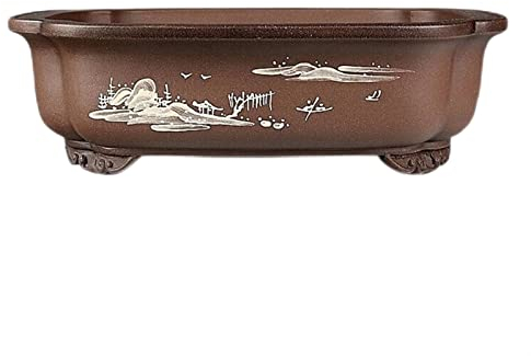 PEVSCO Blumentopf Großer Bonsai-Blumentopf, handgefertigt, antiker lila Sandtopf, geeignet for Blumen-Steingarten-Bonsai-Kombinationsdekoration mit Bodenloch Pflanzvase