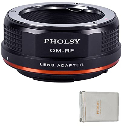 PHOLSY Lens Mount Adapter Compatible with Olympus Zuiko OM Lens to Canon EOS RF Mount Camera Body EOS R8, R50, R6 Mark II, R7, R10, R3, R5, EOS R5C, R6, EOS R, EOS RP