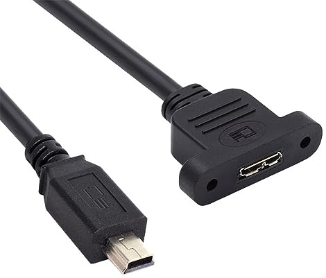 xiwai USB 2.0 Mini-Verlängerungskabel mit 5-poligem Stecker auf 3.0 Micro-Typ-B-Buchse, 480 Mbit/s USB-Verlängerungskabel