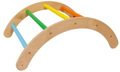 LATRANS 3er Set Kletterdreieck mit Rutsche und Kletterbogen - Indoor-Klettergerüst für Kleinkinder ab 1 Jahr - Pikler-inspiriertes Kletterspielzeug (Nur Bogen Grelle Farbe)