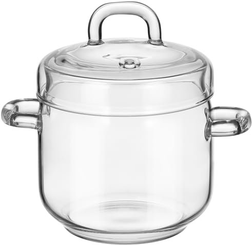 HOLIDYOYO 10piezas Olla De Guiso De Borosilicato Con Tapa Para y Al Vapor Para Cocina y
