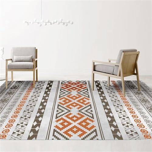 RUGMRZ Tepiche Webteppich Grau rot floral Dekoration klassischen Stil Wohnzimmer Mitte Teppich rutschfest Flurteppich 60X90CM