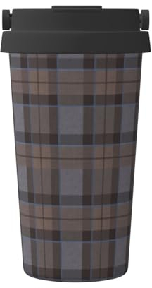 Isolierter Kaffeebecher, 500 ml, Reisebecher, isolierter Edelstahl-Kaffeebecher,Outlander Fraser Tartan Plaid