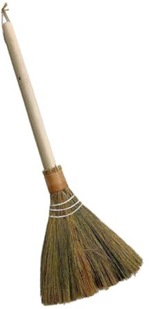 CHILDWEET Balai Fait Main en Paille Tressée 74 Cm, Balai à Manche Court, Brosse De Nettoyage De Bureau, Outil De Nettoyage Domestique, Dépoussiéreur De Bureau, Utilisation Intérieure