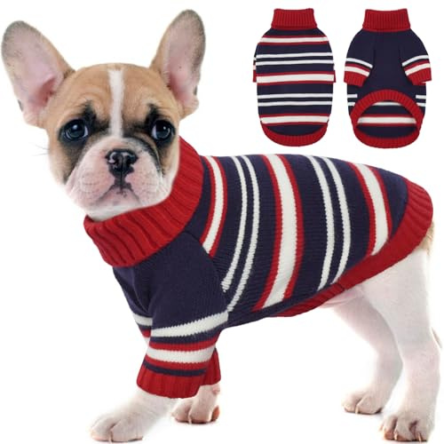 Kuoser Hundepullover Kleine Hunde, Winter Hundepullover Fleece, Elastisch Hunde Wintermantel Hundepulli für Kleine Hunde, Warmer Pullover Hund, Hunde Weihnachtspullover Shirt Kleidung XS