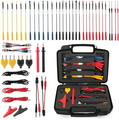 VKALTUL 48 Stück Messspitzen für Multimeter Oszilloskop, Messleitungen mit Mehrfach-Kategorie Multi-Size für Diagnose, Prüfung und Reparatur von Kfz-Schaltkreisen oder elektronischen Geräten