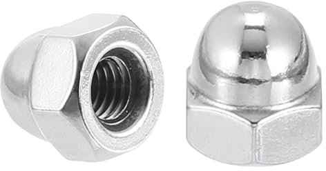 sourcing map #10-32 Acorn Cap Nuts, 20Pcs 304 Stainless Steel Dome Cap Head Acorn Nut Hardware Nuts for Bolt Cover, Silvery