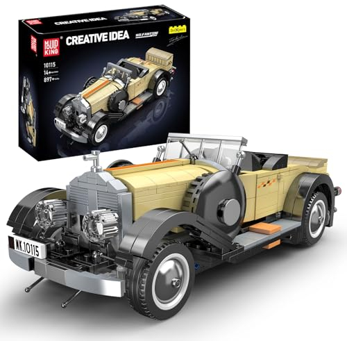 Mould King 10115 Technik Oldtimer Bausteine, 897 Teile Modellauto-Bausatz, Technologie Vintage Auto Spielzeug für Erwachsene und Jugendliche 8+ Jahre
