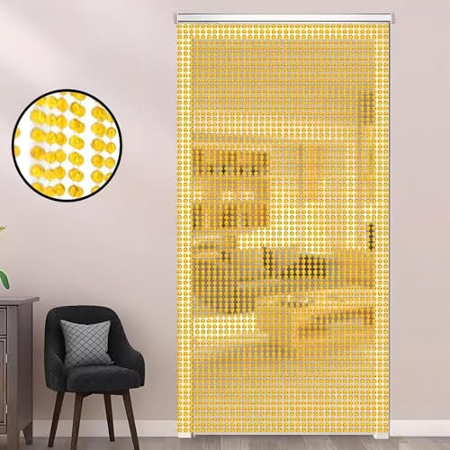 Eiauiuo Perlenvorhang Türvorhang Fenster Vorhang Handgefertigter Acryl Perlen Fadenvorhang Raumteiler Dekorativer Hängender Perlenvorhang für Wohnzimmer Partys Hochzeiten(120x200cm(120 Stränge))