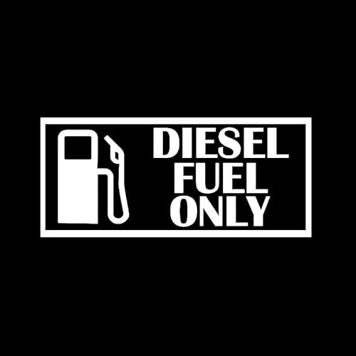 JIFENLI Car Sticker 15.2CM*6.8CM Diesel Fuel ONLY Vinyl Decal Safety Warning Car Sticker Black/Silver