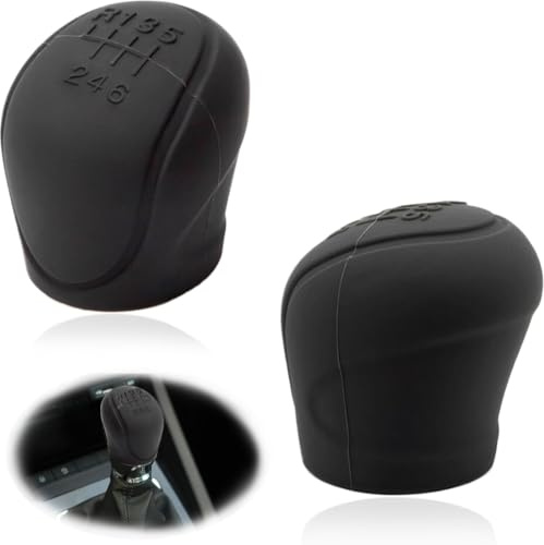 PNPGDYK 2pcs Funda Pomo Cambios Marcha Coche Antideslizante Negro, Cubierta de Perilla de palanca de Marchas, protector de pomo adherente, Funda de palanca de cambios, Silicona, Universal