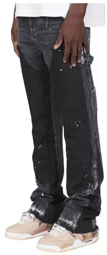 Flared Jeans Herren Retro Casual trendy Loose Pants high Street Hose mit weitem Bein Stretch XXL Hosen Baggy hosenträger extra stark und