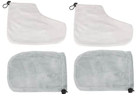 Healeved 2paare Paraffintherapie Zubehör Wachsbade Fußüberzüge Handschuhe Set Schutzfußüberzug Fäustling Set Für Paraffinbehandlung Und Heißwachstherapie
