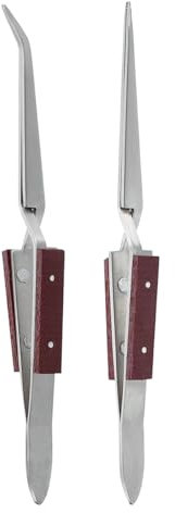 POFET 2-Pack Handle Soldering Pliers Tweezers Precision Welding Craft Tools for Electronic Repair/Computer/Laboratory