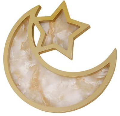 Vassoio decorativo a forma di luna e stella, per esporre frutta, dessert e pasticcini, spuntini, piatto da pranzo, decorazione per tavolo da pranzo